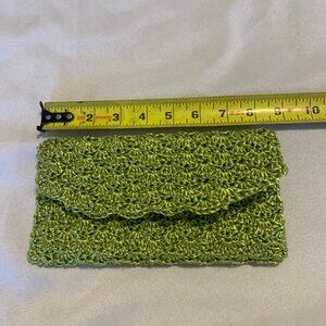 Vintage Handmade Green Small Clutch purse